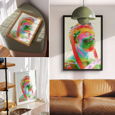 Foto su tela Ritratto di personaggio futuristico e colorato