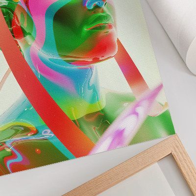 Foto su tela Ritratto di personaggio futuristico e colorato
