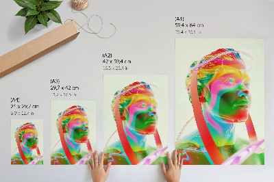 Foto su tela Ritratto di personaggio futuristico e colorato
