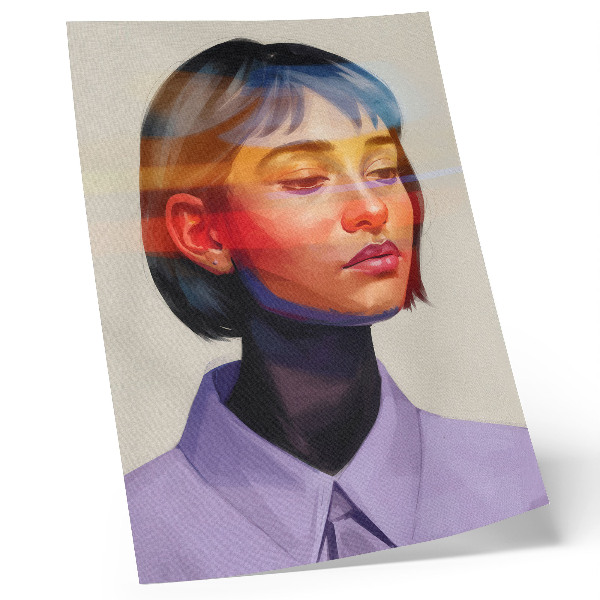 Poster Ritratto moderno minimalista dai colori vivaci
