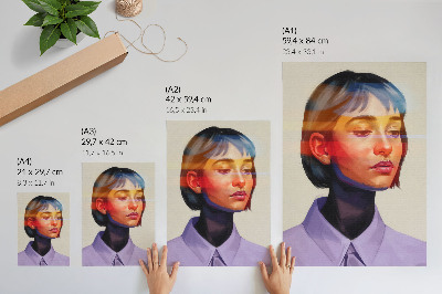 Poster Ritratto moderno minimalista dai colori vivaci
