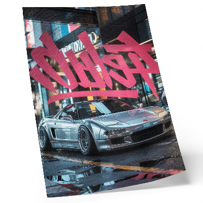 Stampa su tela graffiti di auto sportive, atmosfera di vita moderna in città