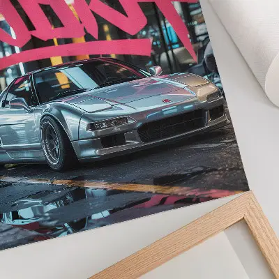 Stampa su tela auto sportive con graffiti in un'atmosfera urbana moderna