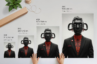 Foto su tela Design futuristico con motivo nero e rosso