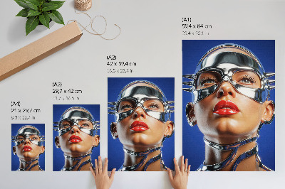 Poster Figura futuristica, colori intensi, modernità