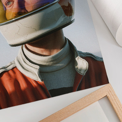 Stampa su tela Una figura con un casco spaziale, atmosfera futuristica