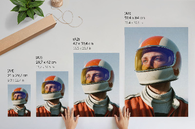 Stampa su tela Una figura con un casco spaziale, atmosfera futuristica