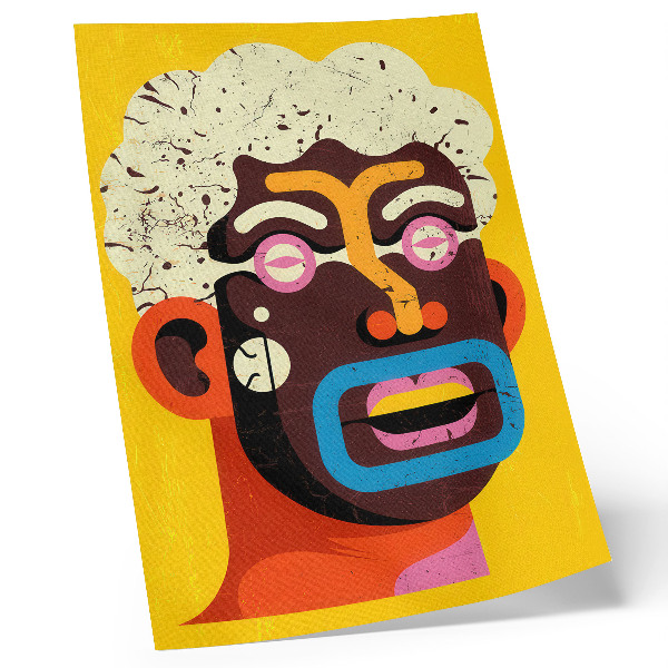 Poster Ritratto colorato, forme astratte, colori intensi