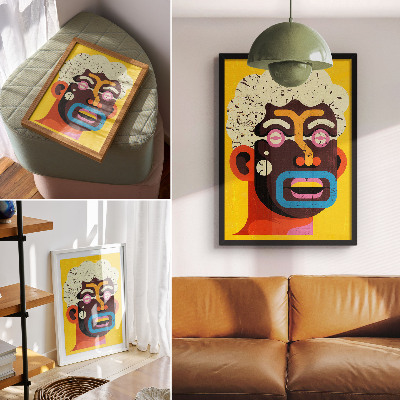 Poster Ritratto colorato, forme astratte, colori intensi