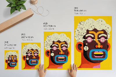 Poster Ritratto colorato, forme astratte, colori intensi