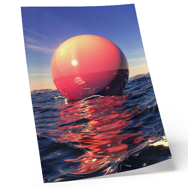 Stampa su tela Una palla gigantesca sull'acqua dai colori caldi