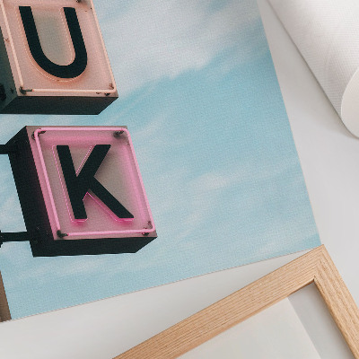 Foto su tela lettere al neon colori pastello modernità