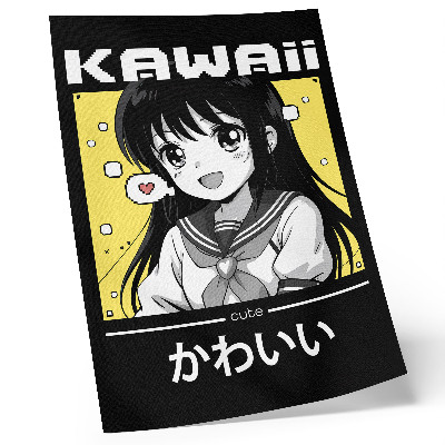 Poster Stile manga: linee nere e dettagli gialli