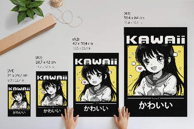 Poster Stile manga: linee nere e dettagli gialli