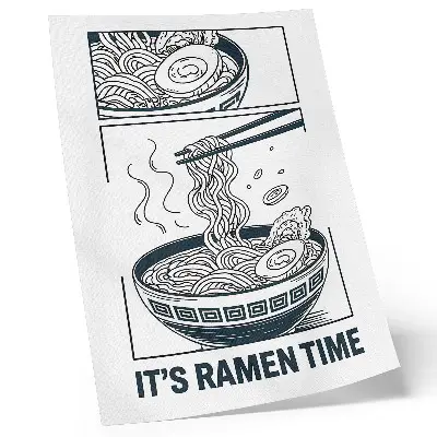 Foto su tela bacchette nella ciotola di ramen in stile fumetto