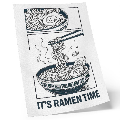 Foto su tela Le bacchette nella ciotola di ramen in stile fumetto assorbono il sapore