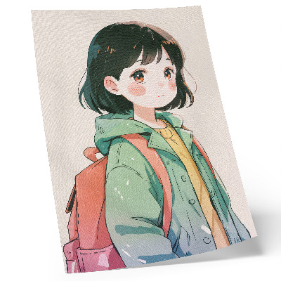Stampa su tela Ritratto illustrato di una ragazza in colori pastello