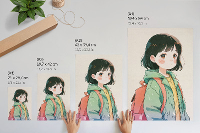 Stampa su tela Ritratto illustrato di una ragazza in colori pastello