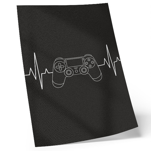 Poster Tema di gioco minimalista con cuore in bianco e nero