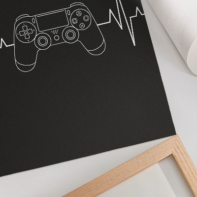 Poster Tema di gioco minimalista con cuore in bianco e nero