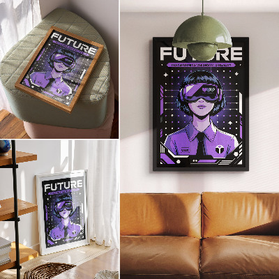 Foto su tela Tema dinamico viola 