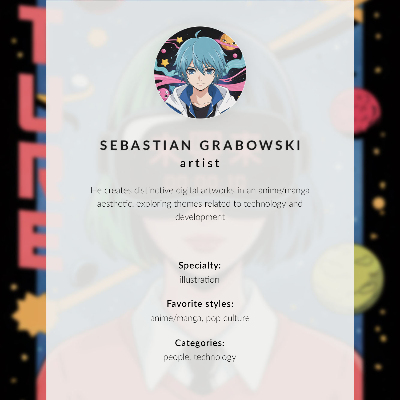 Poster Un personaggio moderno con gli occhiali per la realtà virtuale.