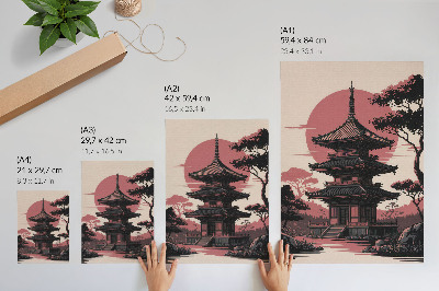 Stampa su tela Pagoda orientale, natura, alberi, armonia, estetica