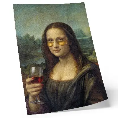 Poster con ritratto rinascimentale di bicchieri di vino rosso