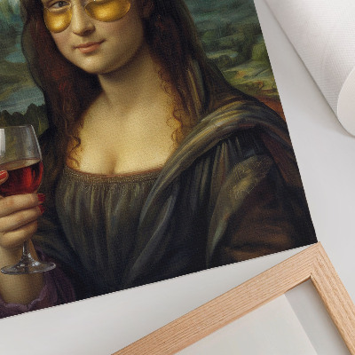 Poster bicchieri gialli vino rosso ritratto rinascimentale