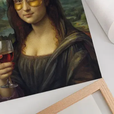 Poster con ritratto rinascimentale di bicchieri di vino rosso