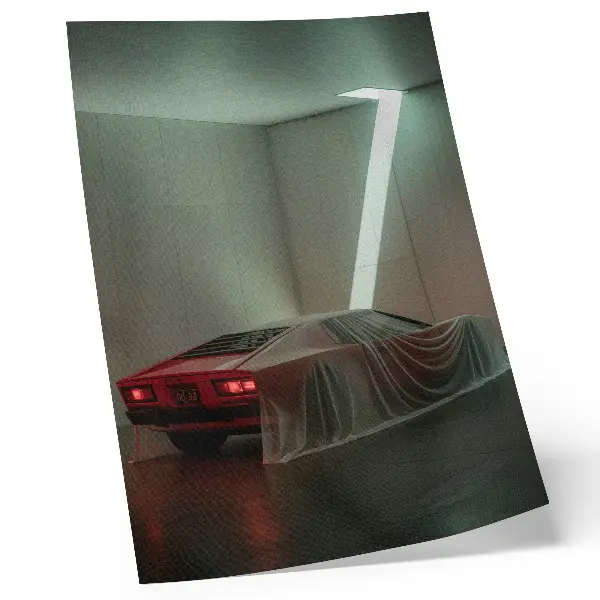 Foto su tela fari per auto classiche in stile minimalista ed elegante