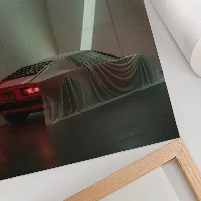 Foto su tela fari per auto classiche in stile minimalista ed elegante