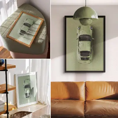 Poster auto moderna in una tonalità di verde