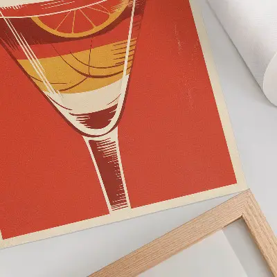 Stampa su tela grafica cocktail in stile retrò con eleganza nostalgica