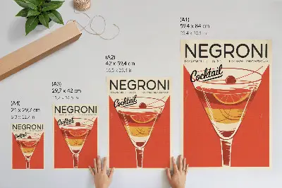 Stampa su tela grafica cocktail in stile retrò con eleganza nostalgica
