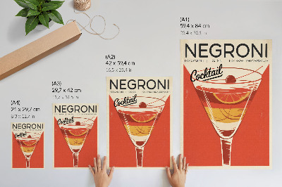 Stampa su tela grafica cocktail in stile retrò eleganza nostalgia