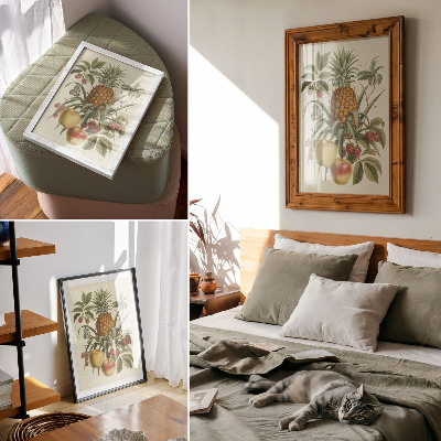 Poster Frutta in stile classico, foglie in armonia con la natura