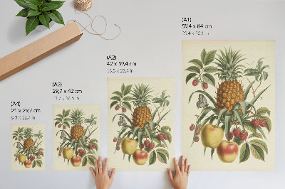 Poster Frutta in stile classico, foglie in armonia con la natura