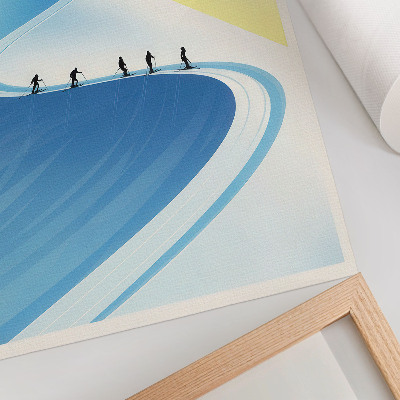 Stampa su tela Una scena minimalista con sciatori e il cielo