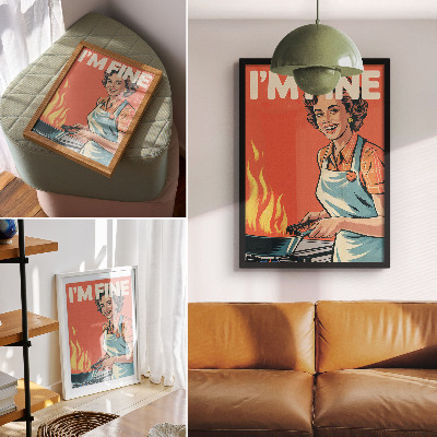 Stampa su tela Stile pop art, accenti colorati, composizione dinamica