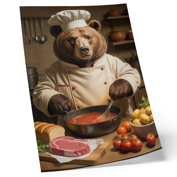 Foto su tela Orso cuoco anima calda scena surrealismo calore