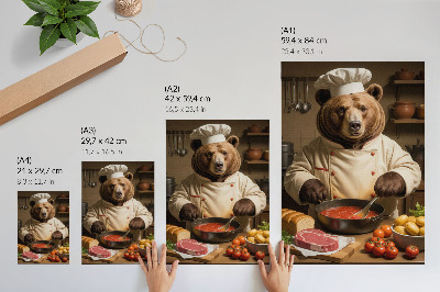 Foto su tela Orso cuoco anima calda scena surrealismo calore
