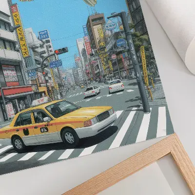 Foto su tela stampa artistica con soggetto surrealismo urbano pesce e strada moderna