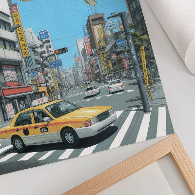 Foto su tela surrealismo urbano pesce strada moderna