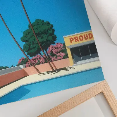 Poster cielo azzurro con palme e piscina in stile moderno