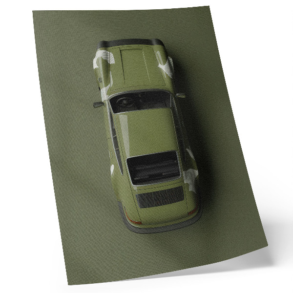 Stampa su tela Elegante auto verde, minimalismo e semplicità
