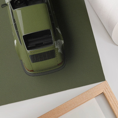 Stampa su tela Elegante auto verde, minimalismo e semplicità
