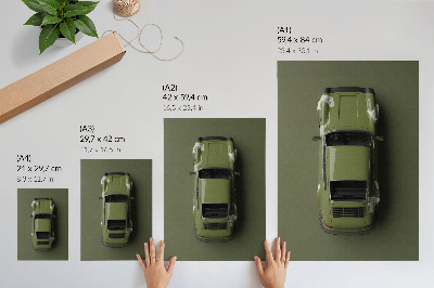 Stampa su tela Elegante auto verde, minimalismo e semplicità