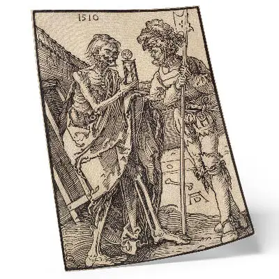 Foto su tela La morte e il lanzichenecco di Albrecht Dürer del 1510