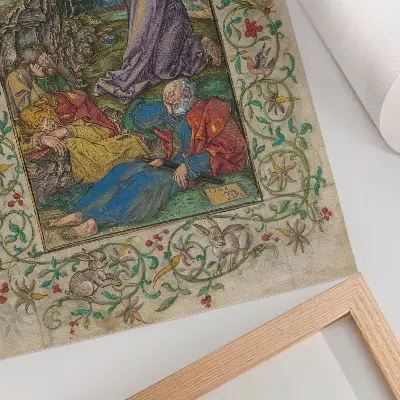 Stampa su tela riproduzione dell'opera Cristo sul Monte degli Ulivi di Albrecht Dürer e Georg Mack il Vecchio